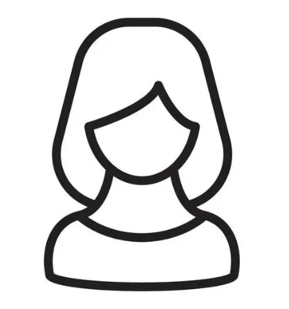 Outline icon of a female figure, representing an anonymous online therapist or user profile