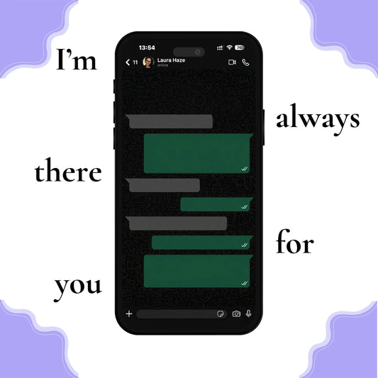 Smartphone chat with online therapist and supportive message, anonymous therapy chat concept